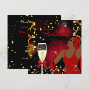 Invitation Anniversaire de la Diva au Glitter Rouge Fabuleux