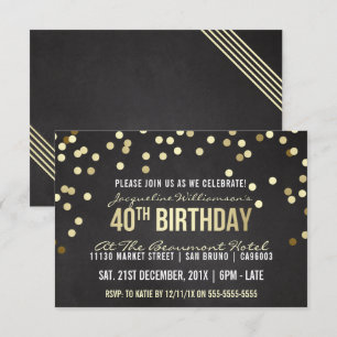 Invitation Anniversaire de la femme de tableau de confettis