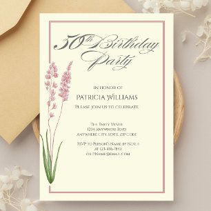 Invitation Anniversaire de la femme Fleur sauvage Pastel