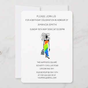 Invitation Anniversaire de la femme moderne Abstraite magnifi