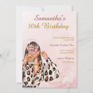 Invitation Anniversaire de la femme rose Gold