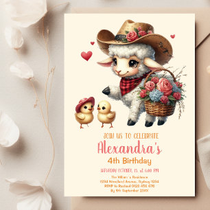 Invitation Anniversaire de la ferme Cute Barnyard
