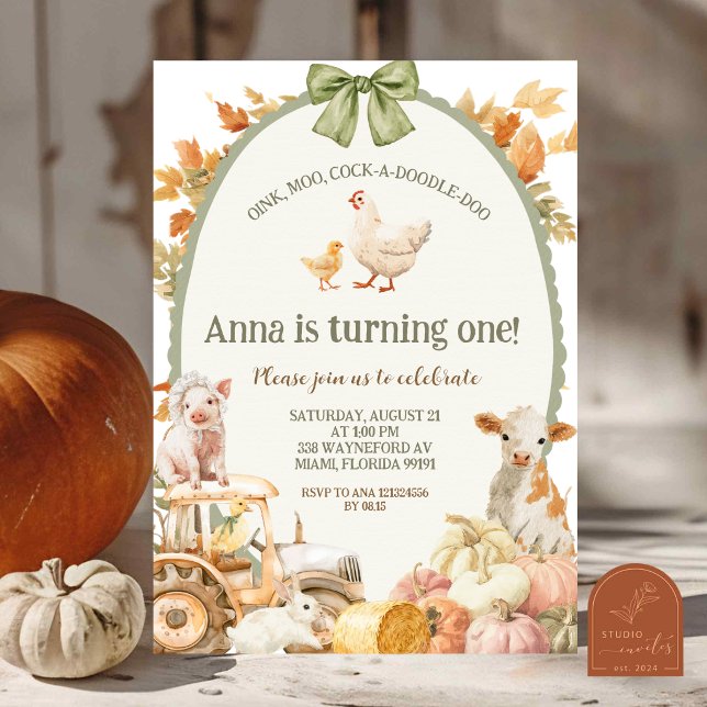 Invitation Anniversaire de la Ferme de Citrouille d'Automne C (Créateur téléchargé)
