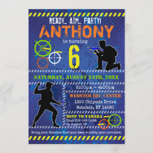 Invitation Anniversaire de la fête de Dart Wars