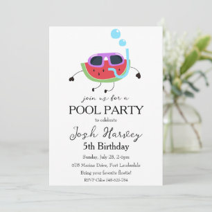 invitation anniversaire de la fête de la piscine d