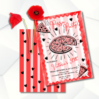 Anniversaire de la fête de la pizza dessinée à la 