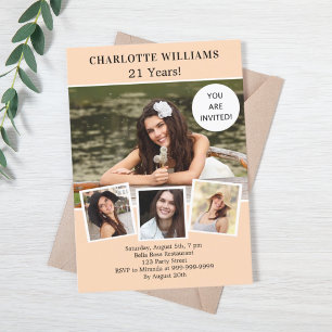 Invitation Anniversaire de la fête de pêche photo collage