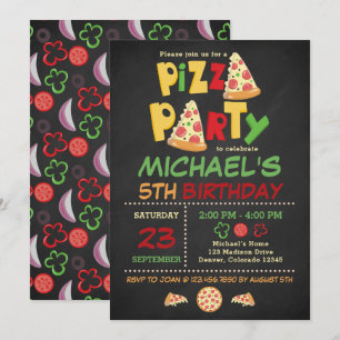 Invitation Anniversaire de la fête de pizza de tab