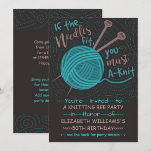 Invitation Anniversaire de la fête des abeilles Tricot  Fil d