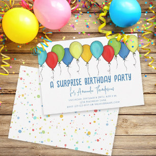 Invitation Anniversaire de la fête surprise célébré Ballons m