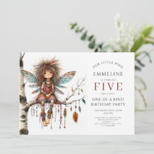 Invitation Anniversaire de la fille de la fée de mignonne Pix