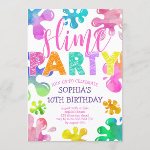 Invitation Anniversaire de la Fille de la Fête des Slime Coul