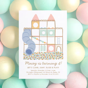 Invitation Anniversaire de la fille de l'aire de jeu intérieu