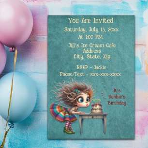 Invitation Anniversaire de la fille de Whimsical Souhaite mom
