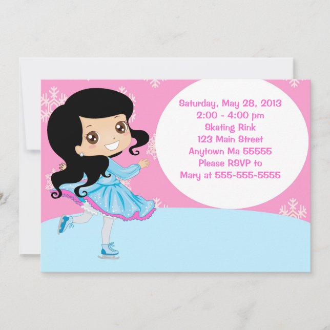 Invitation Anniversaire de la Fille des cheveux no (Devant)
