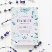 Anniversaire de la fille papillon bleu violet ench