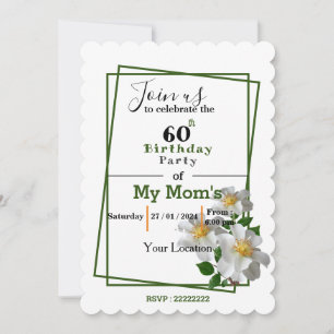 Invitation anniversaire de la fleur blanche
