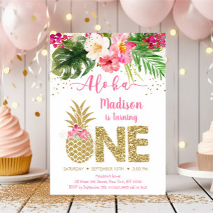 Invitation Anniversaire de la florale rose ananas