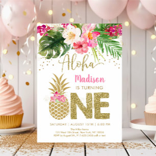 Invitation Anniversaire de la flore tropicale de l'ananas