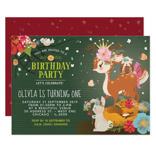 Invitation Anniversaire De La Foret Enchantee Zazzle Fr