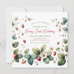 Invitation Anniversaire de la fraise "Berry First"