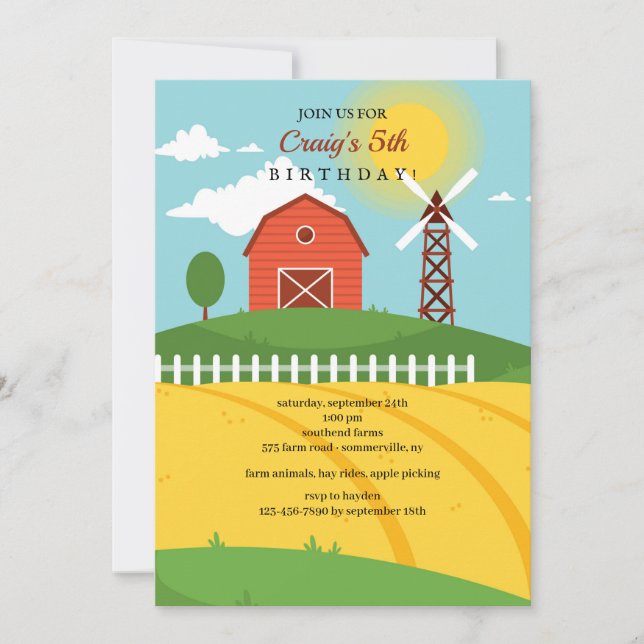 Invitation Anniversaire de la grande grange rouge (Devant)