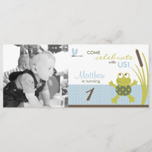 Invitation Anniversaire de la grenouille de natation de Ribbi