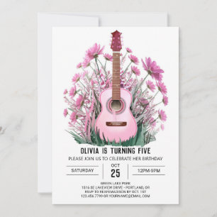 Invitation Anniversaire de la guitare de ballade acoustique e