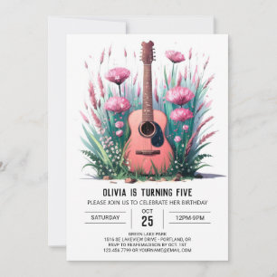 Invitation Anniversaire de la guitare de Whimsical Musician