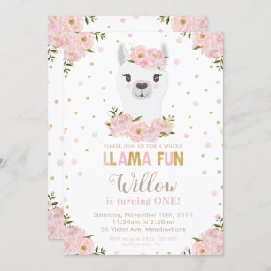 Invitation Anniversaire de la lama floue