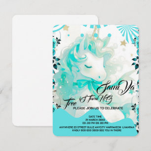 Invitation Anniversaire de la licorne, Invitation