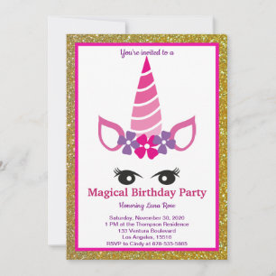 Invitation Anniversaire de la licorne magique