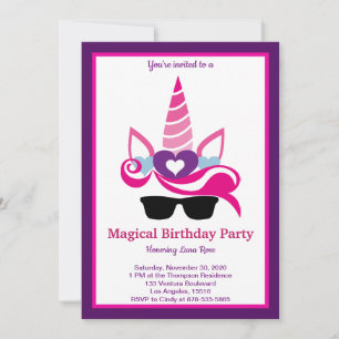 Invitation Anniversaire de la licorne magique