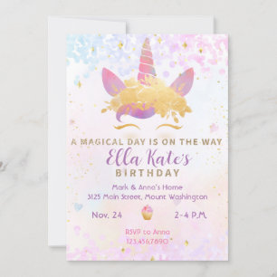 Invitation Anniversaire de la licorne magique Past