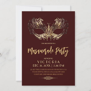 Invitation Anniversaire de la mascarade d'or de Bourgogne