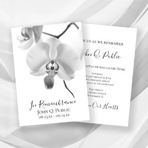 Invitation Anniversaire de la mort des orchidées noires et bl