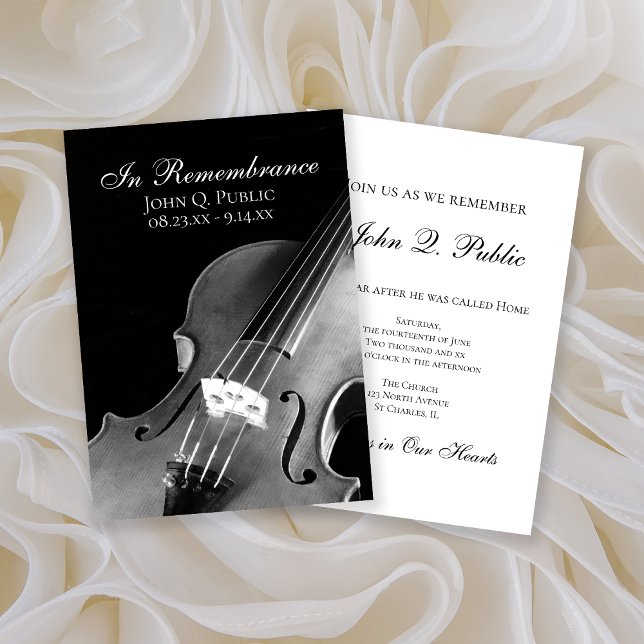 Invitation Anniversaire de la mort du musicien violon noir et (Créateur téléchargé)