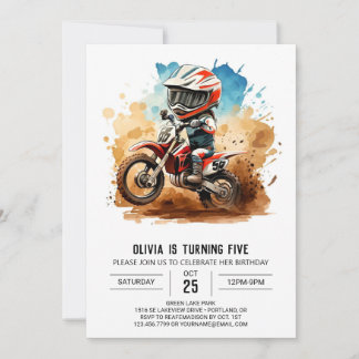 Invitation Anniversaire de la moto Boho simple