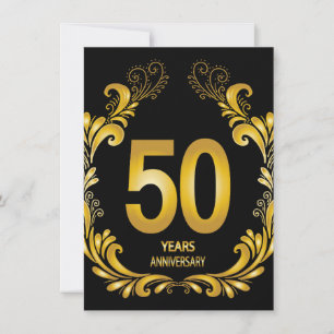 Invitation Anniversaire de la Parties scintillant d'or de 50