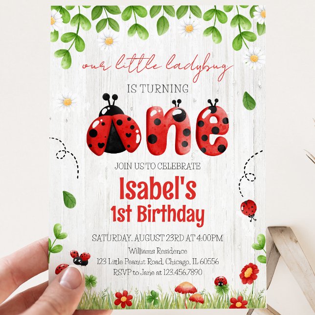 Invitation  Anniversaire de la Petite Coccinelle (Créateur téléchargé)