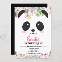 Modèle Invitation D'anniversaire Panda Mignon