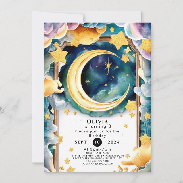 Invitation Anniversaire de la petite lune (Devant)