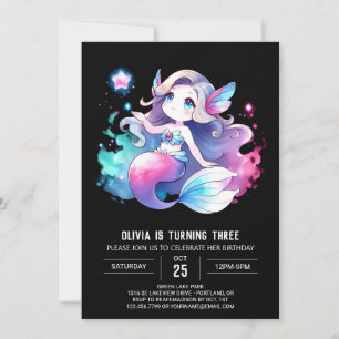 Invitation Anniversaire de la petite sirène Whimsy