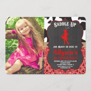 Invitation Anniversaire de la photo de la cow-girl occidental