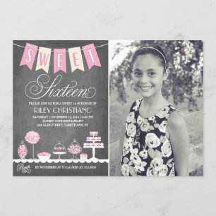 Invitation Anniversaire de la photo   de sweet sixteen
