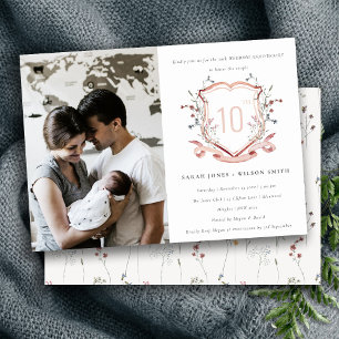 Invitation Anniversaire de la photo du Fleur sauvage rose Mon