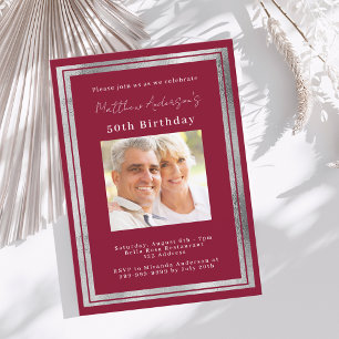 Invitation Anniversaire de la photo en argent de Bourgogne