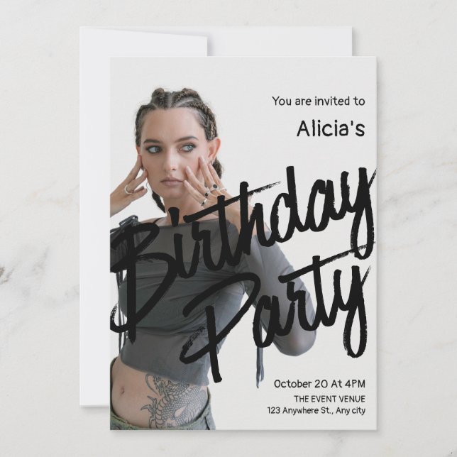 Invitation anniversaire de la photo Y2k (Devant)