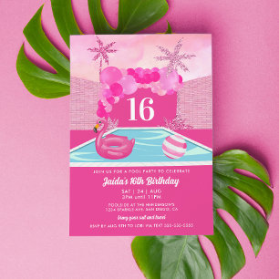 Invitation Anniversaire de la Piscine Rose