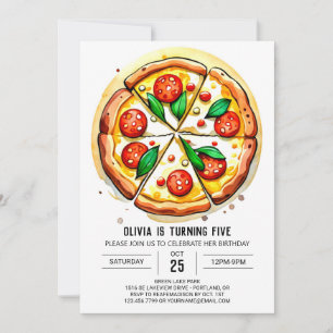 Invitation Anniversaire de la pizza pour enfants simple